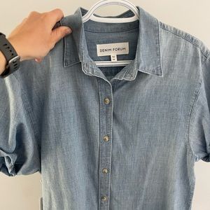 Denim forum button up shirt